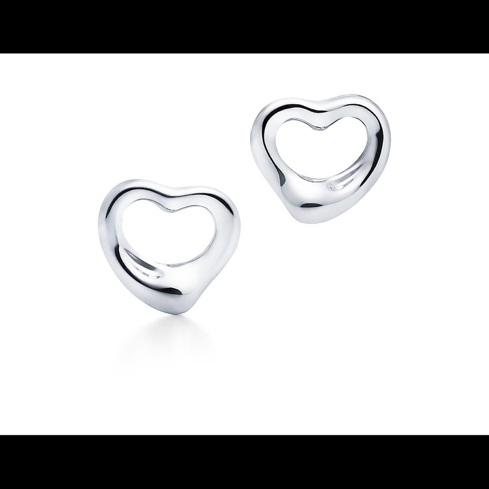 Tiffany & Co. Open Heart Stud Earrings in silver